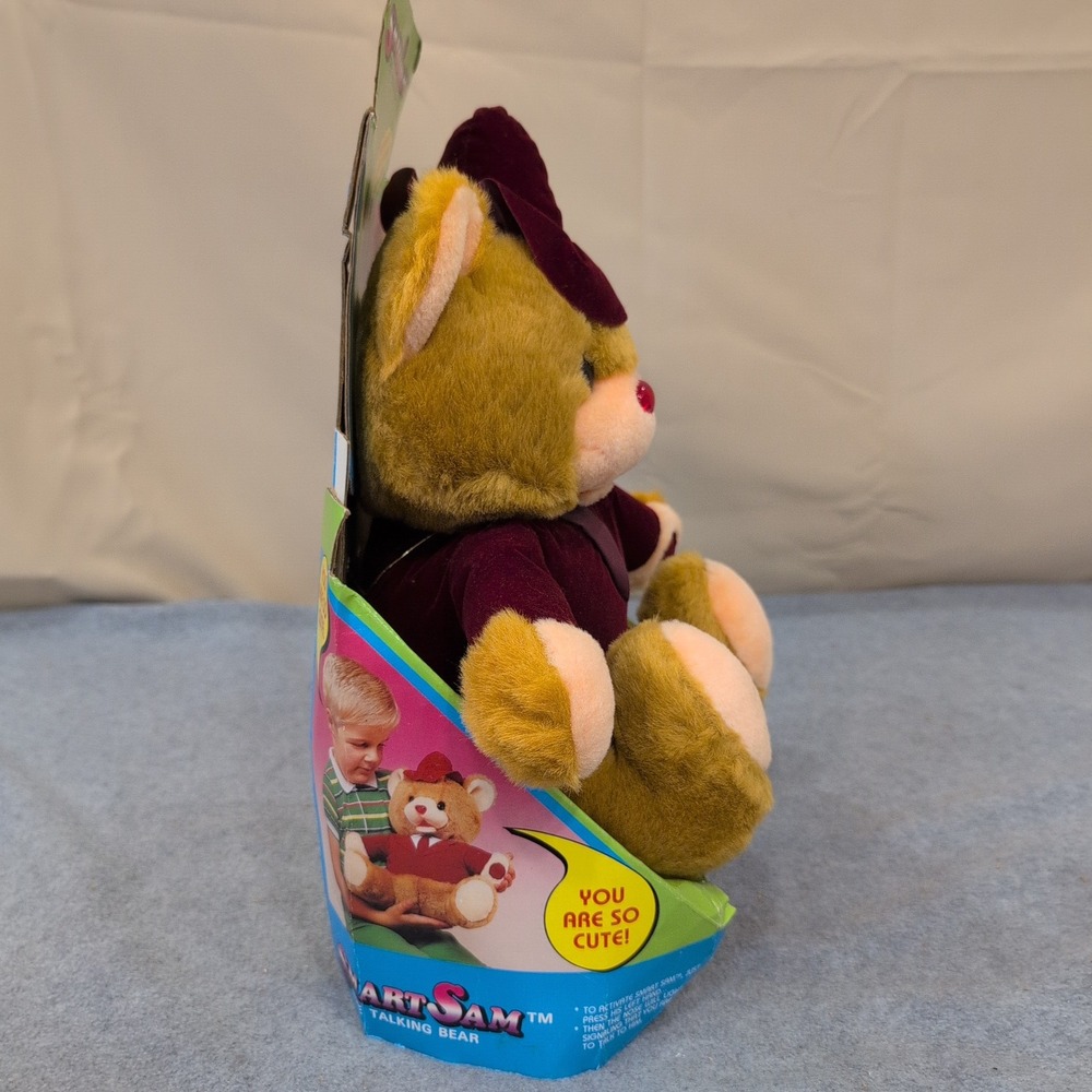 Smart Sam The Talking Bear Vintage Plush Burgundy Hip Yick International 8601 - Picture 2 of 5